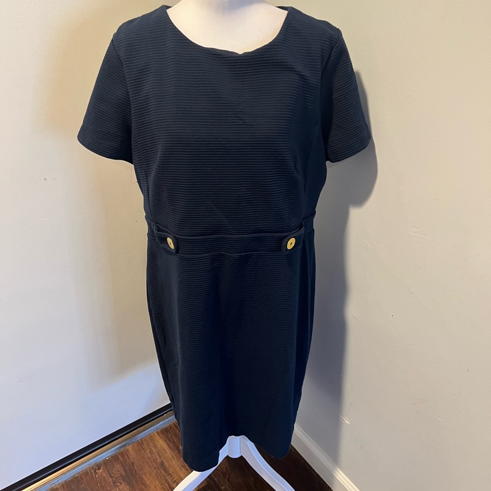 Ann Taylor navy blue sheath dress size 14
